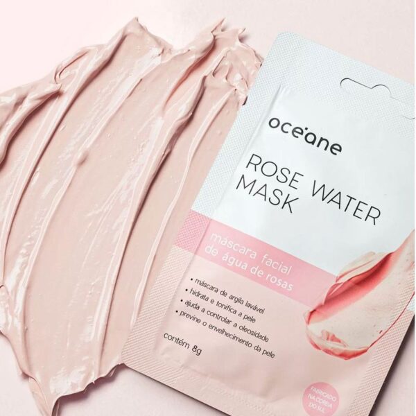 Máscara Facial Hidratante em Gel de Água de Rosas Océane 8 g