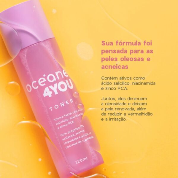 Tônico Facial com Ácido Salicílico - Toner 4you 120ml - Imagem 2