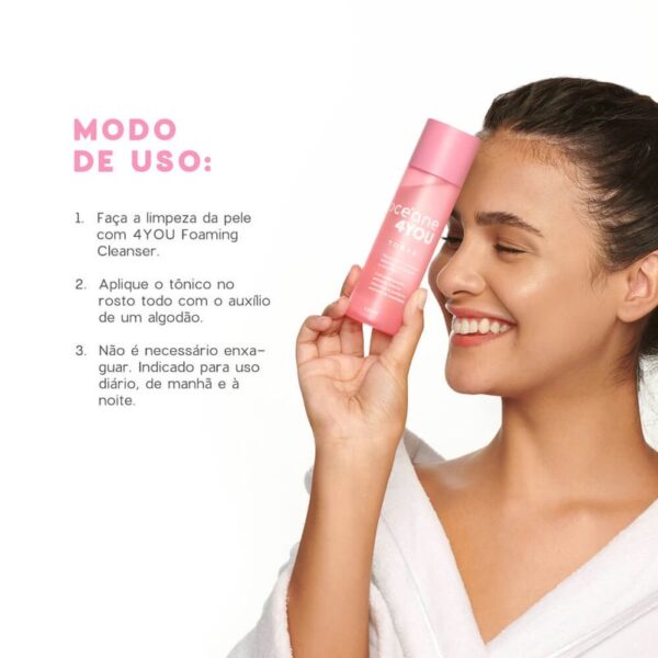 Tônico Facial com Ácido Salicílico - Toner 4you 120ml - Imagem 4