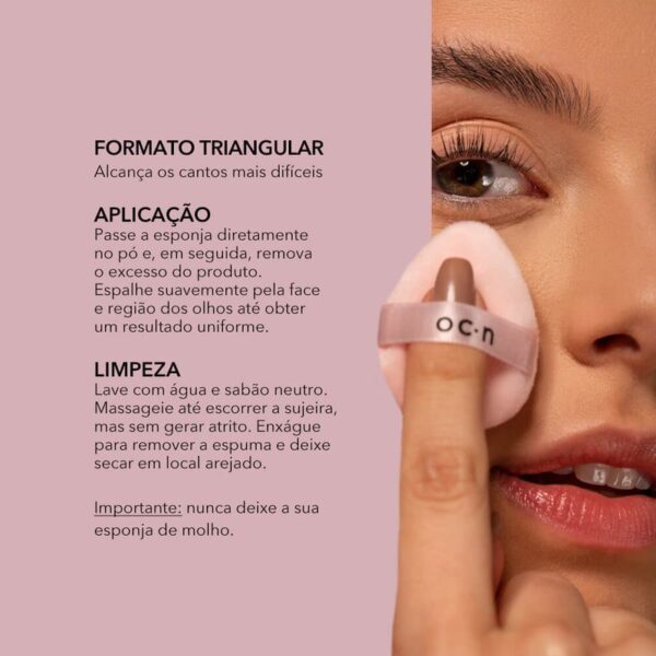 Mini Esponja para Acabamento Rosa – Mini Powder Puff Océane Edition - Imagem 3
