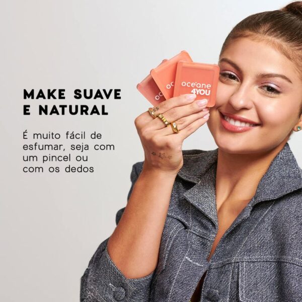 Blush Cremoso Pêssego - Fluffy Blush Brink Peach 4you - Imagem 4