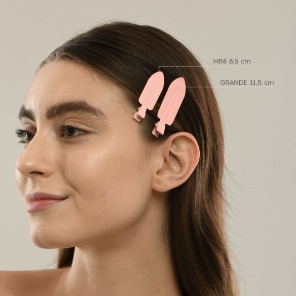 Mini Presilha de Cabelo Rosa - Hair Clip Océane Edition 2un - Imagem 5
