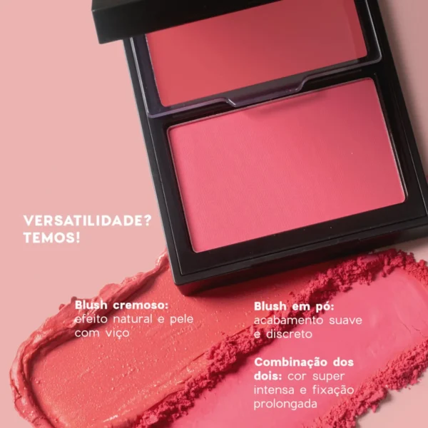 Blush Cremoso e em Pó Rosa Pink – Duo Blush Punch Paint Océane Edition 10,2g - Imagem 3